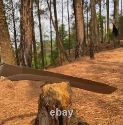 Custom Handmade Carbon Steel Blade Tactical Machete Sword Hunting Sword Camping