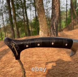 Custom Handmade Carbon Steel Blade Tactical Machete Sword Hunting Sword Camping