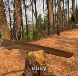 Custom Handmade Carbon Steel Blade Tactical Machete Sword Hunting Sword Camping