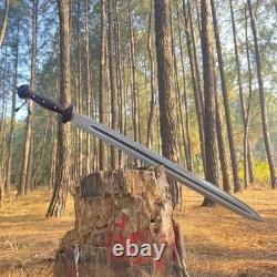 Custom Handmade Carbon Steel Blade Tactical Viking Sword Hunting Sword Camping