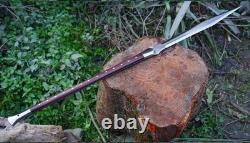 Custom Handmade Carbon Steel Blade Viking Spear Sword Hunting Sword Camping
