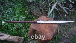 Custom Handmade Carbon Steel Blade Viking Spear Sword Hunting Sword Camping
