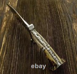Custom Handmade D2 Steel Blade Stag Handle Hunting Bowie Knife, Survival Knife