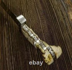 Custom Handmade D2 Steel Blade Stag Handle Hunting Bowie Knife, Survival Knife