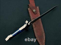 Custom Handmade D2 Steel With Etching 16 Hunting Dagger Knife acrylic handle