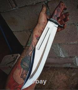 Custom Handmade D2 Tool Steel Hunting Bowie Knife Camping Knife With Sheath