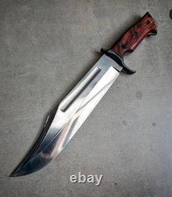 Custom Handmade D2 Tool Steel Hunting Bowie Knife Camping Knife With Sheath