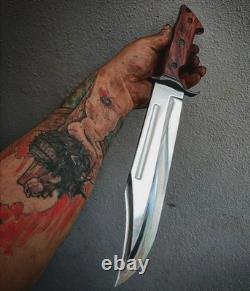 Custom Handmade D2 Tool Steel Hunting Bowie Knife Camping Knife With Sheath