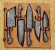 Custom Handmade Damascus Steel Chef Knife Kitchen Knives Set With Leather Bag