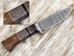 Custom Handmade Forged Damascus Double Edge Dagger Fix Blade Knife + Sheath