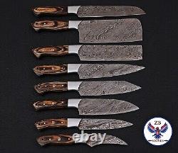 Custom Handmade Forged Damascus Steel Chef Knife Set Kitchen Knives Set Zs 46