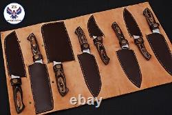 Custom Handmade Forged Damascus Steel Chef Knife Set Kitchen Knives Set Zs 46