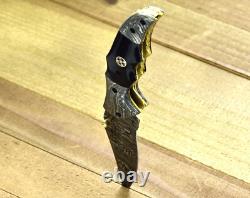 Custom Handmade Forged Damascus Steel Edc Pocket Folding Blade Knife + Sheath