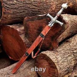 Custom Handmade King Solomon Damascus Steel Sword, Crusader Medieval Sword