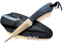 Custom Handmade Neck Knife Small Paw Carbon Fiber Scales Kydex by Sal Ascolese