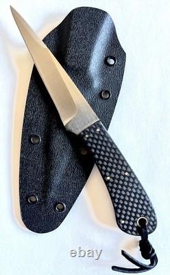 Custom Handmade Neck Knife Small Paw Carbon Fiber Scales Kydex by Sal Ascolese