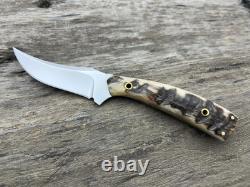 Custom Handmade Sharpfinger Style Knife Full Tang D2 Steel Sheep Horn USA