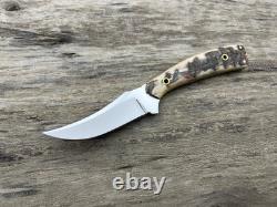 Custom Handmade Sharpfinger Style Knife Full Tang D2 Steel Sheep Horn USA