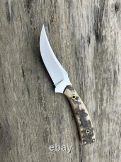 Custom Handmade Sharpfinger Style Knife Full Tang D2 Steel Sheep Horn USA
