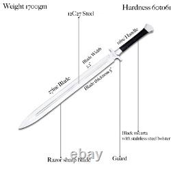 Custom Handmade Steel Full Tang Sword with Scabbard- Best Anniversary Gift