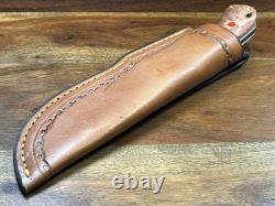 Custom Handmade USA Billy Van Texas Fixed Blade + Diomedes Leather Sheath