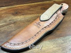 Custom Handmade USA Billy Van Texas Fixed Blade + Diomedes Leather Sheath