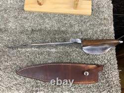 Custom Iron Wood D-Guard Bowie USA Nicholson Rasp File Knife By Ray Richards