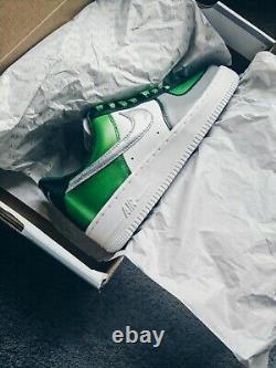 Custom Nike Air Force 1s Emerald Grey Silver Premium GOAT Laces Mens Womens Sz