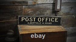 Custom Post Office City /State Sign Rustic Hand Made Vintage Wooden