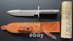 Custom Robert Parrish 8 Survival Knife with Leather Sheath