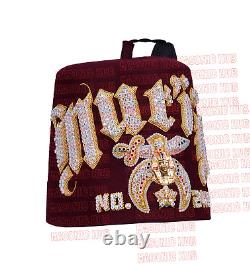 Custom Shriner Fez case & Fez with Rhinestone Embroidery, Bullion Underlay