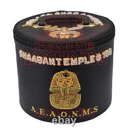 Custom Shriner Fez case & Fez with Rhinestone Embroidery, Bullion Underlay