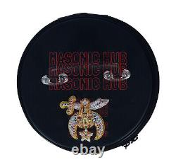 Custom Shriner Fez case & Fez with Rhinestone Embroidery, Bullion Underlay