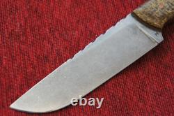 Custom USA Handmade Mike Brickman Knives Large Edc Hunting Knife Burlap Micarta