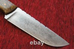 Custom USA Handmade Mike Brickman Knives Large Edc Hunting Knife Burlap Micarta