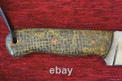 Custom USA Handmade Mike Brickman Knives Large Edc Hunting Knife Burlap Micarta