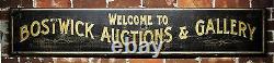 Custom Welcome to Auction & Gallery Wood Sign Rustic Hand Made Vintage Wooden