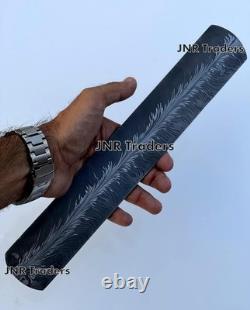 Custom made damascus steel billet bar knife making supply san mai feather