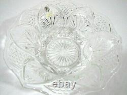 Cut Crystal Footed Center Bowl 9 Rare Vintage Fenton Hand Made in the USA