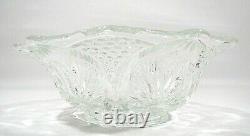 Cut Crystal Footed Center Bowl 9 Rare Vintage Fenton Hand Made in the USA