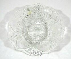 Cut Crystal Footed Center Bowl 9 Rare Vintage Fenton Hand Made in the USA