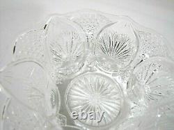Cut Crystal Footed Center Bowl 9 Rare Vintage Fenton Hand Made in the USA