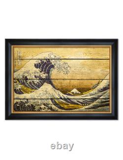 DECORARTS The Great Wave off Kanagawa by Hokusai Vintage Framed Canvas Art Print