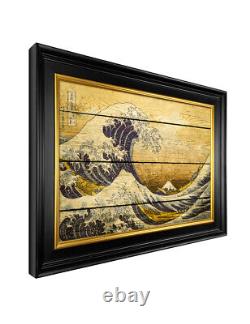 DECORARTS The Great Wave off Kanagawa by Hokusai Vintage Framed Canvas Art Print