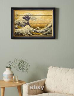 DECORARTS The Great Wave off Kanagawa by Hokusai Vintage Framed Canvas Art Print