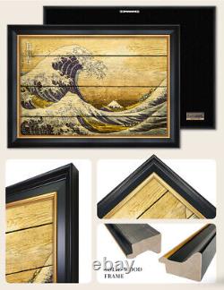 DECORARTS The Great Wave off Kanagawa by Hokusai Vintage Framed Canvas Art Print