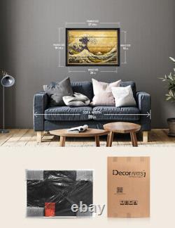 DECORARTS The Great Wave off Kanagawa by Hokusai Vintage Framed Canvas Art Print