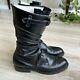 Dehner's Black Leather Tank Strap Boots 10.5 11 Hand Made In Usa Vibram Sole