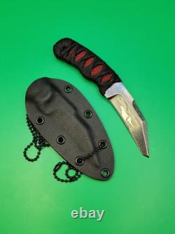 D. Hoskins Custom Handmade Damascus Neck Knife with Kydex Sheath