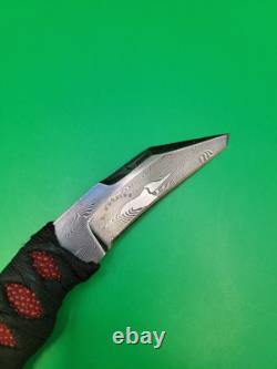 D. Hoskins Custom Handmade Damascus Neck Knife with Kydex Sheath